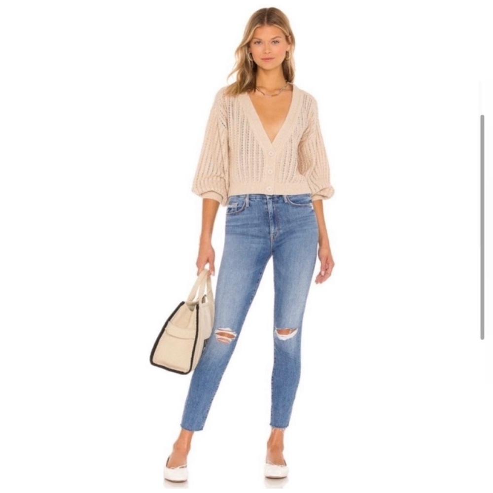 MOTHER The Looker Ankle Fray Skinny Jeans in Not Cut & Pasted Size 32